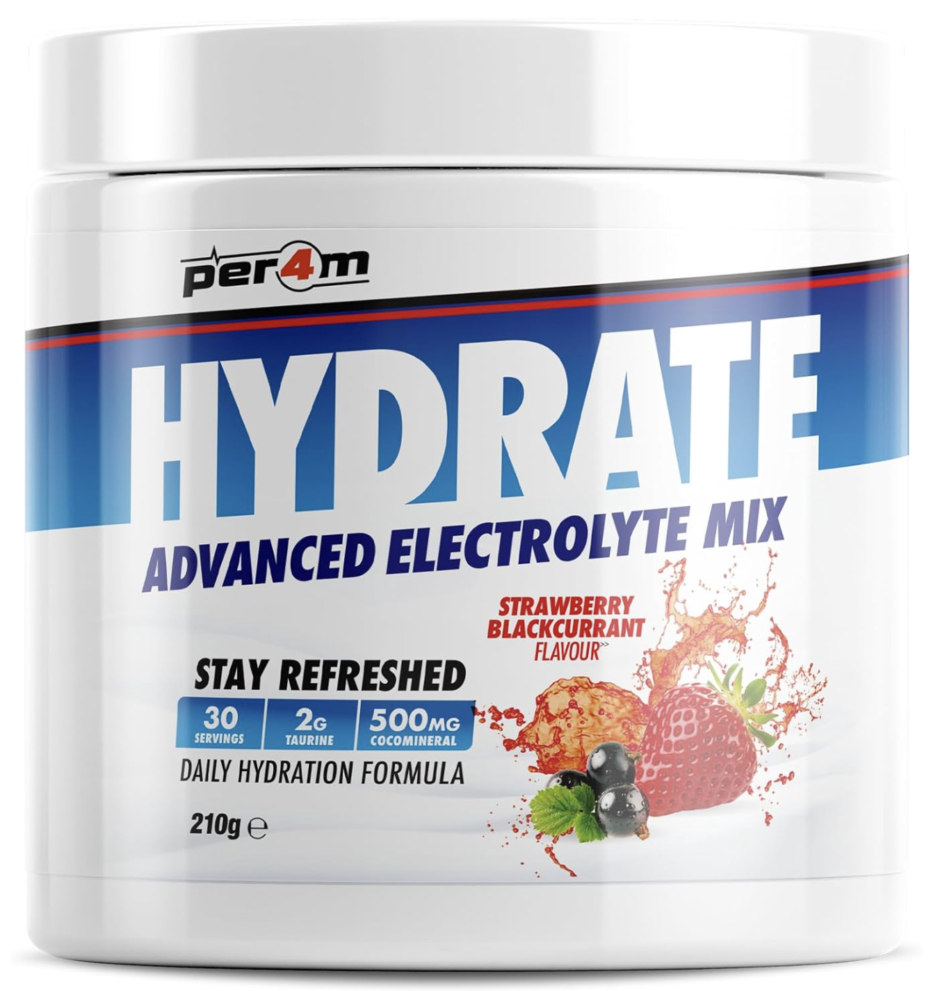 Per4m Hydrate Electrolyte Mix Powder | 210g (Strawberry Blackcurrant)